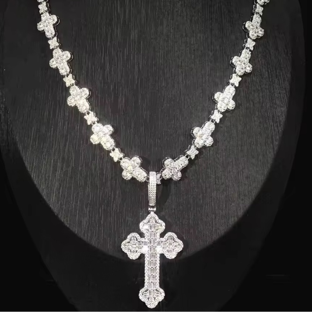 Silver Cross Necklace 18inch